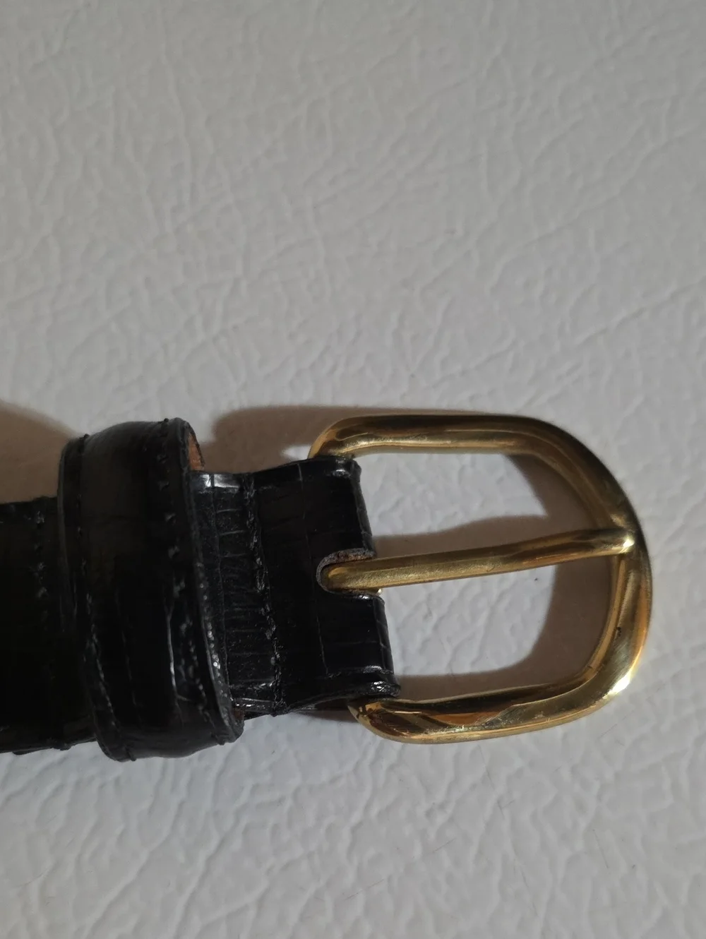 Classic Black Mens Leather Belt with Brass Buckle